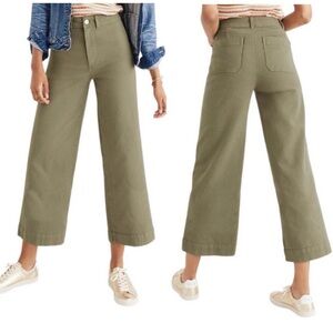 Madewell Emmett Wide Leg Cropped Jeans Size 26 Olive Green H7249